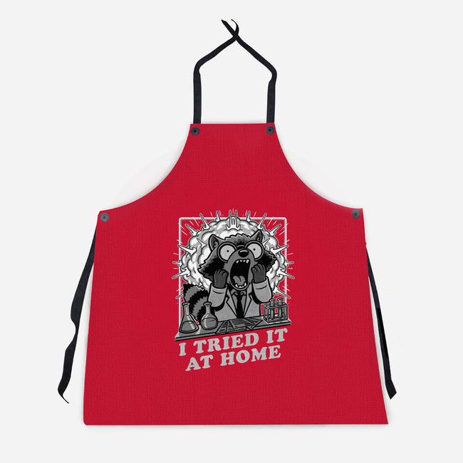 Raccoon Science Experiment At Home-Unisex-Kitchen-Apron-Studio Mootant