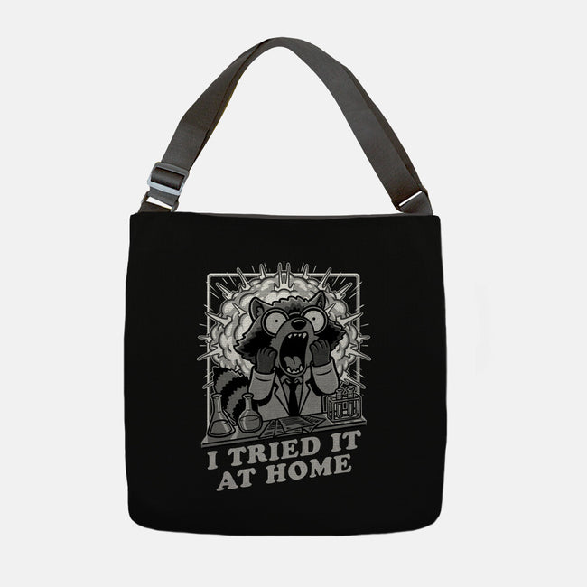 Raccoon Science Experiment At Home-None-Adjustable Tote-Bag-Studio Mootant