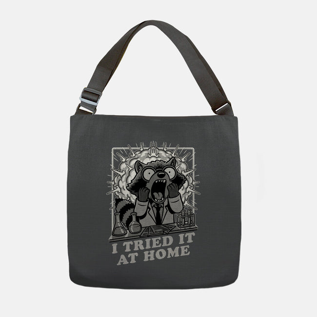 Raccoon Science Experiment At Home-None-Adjustable Tote-Bag-Studio Mootant