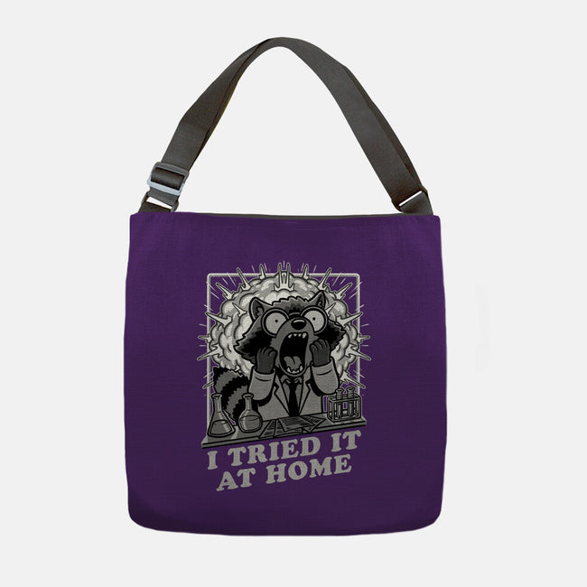 Raccoon Science Experiment At Home-None-Adjustable Tote-Bag-Studio Mootant