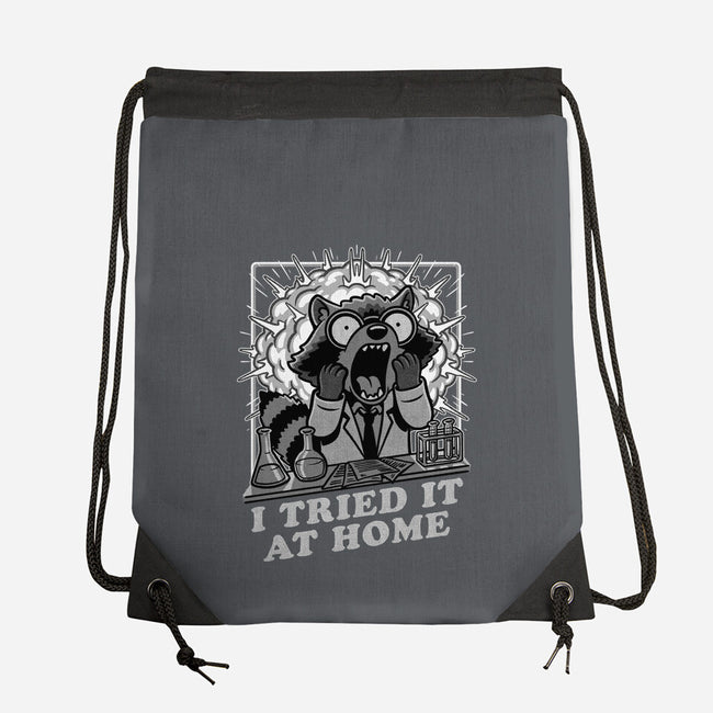 Raccoon Science Experiment At Home-None-Drawstring-Bag-Studio Mootant