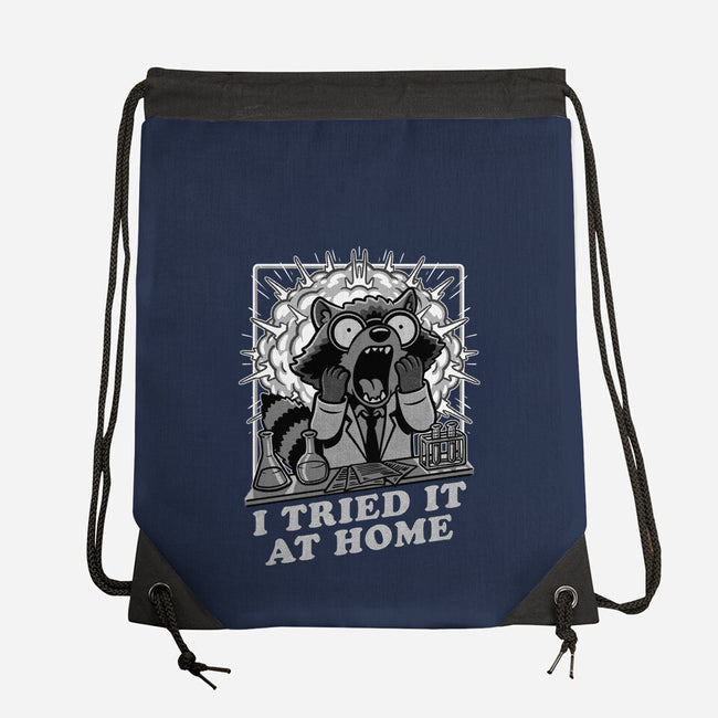 Raccoon Science Experiment At Home-None-Drawstring-Bag-Studio Mootant