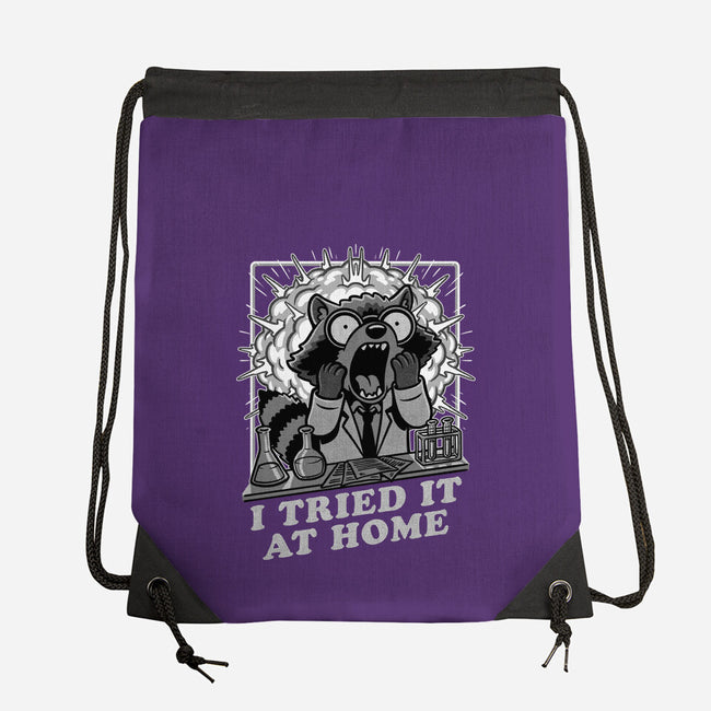 Raccoon Science Experiment At Home-None-Drawstring-Bag-Studio Mootant