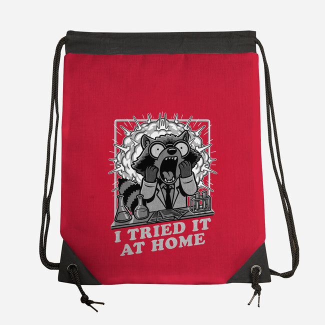 Raccoon Science Experiment At Home-None-Drawstring-Bag-Studio Mootant