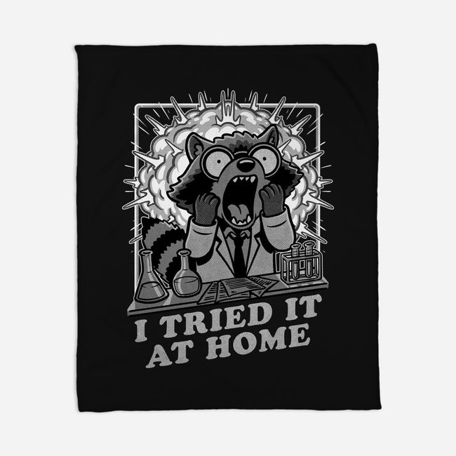 Raccoon Science Experiment At Home-None-Fleece-Blanket-Studio Mootant