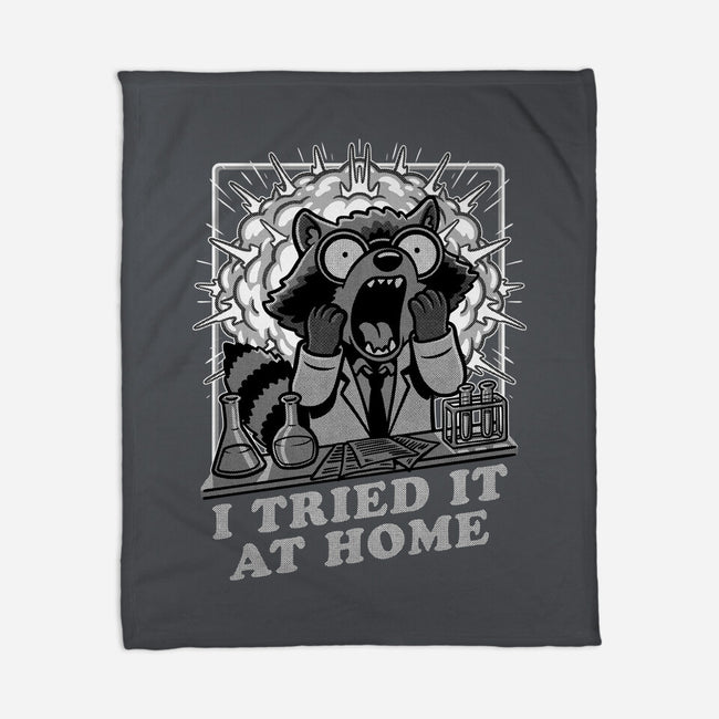 Raccoon Science Experiment At Home-None-Fleece-Blanket-Studio Mootant