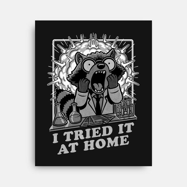 Raccoon Science Experiment At Home-None-Stretched-Canvas-Studio Mootant