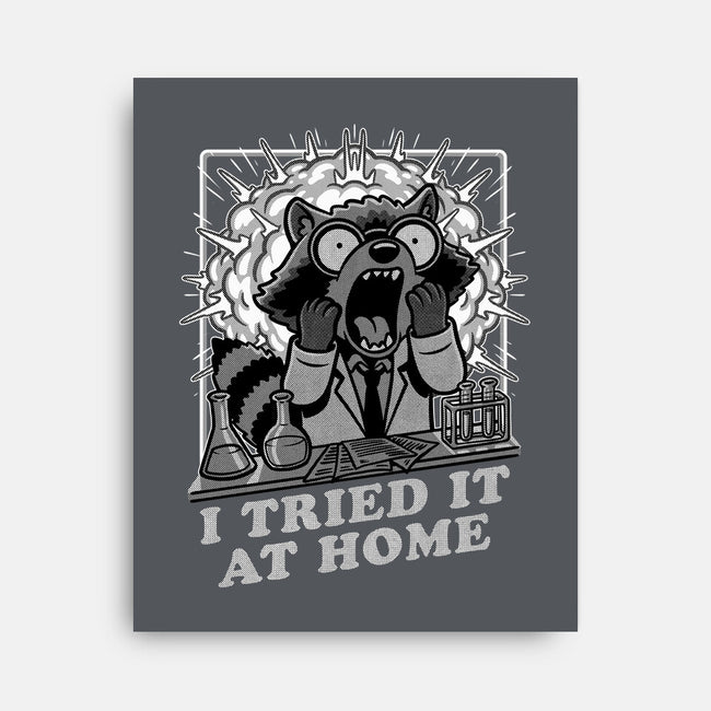 Raccoon Science Experiment At Home-None-Stretched-Canvas-Studio Mootant