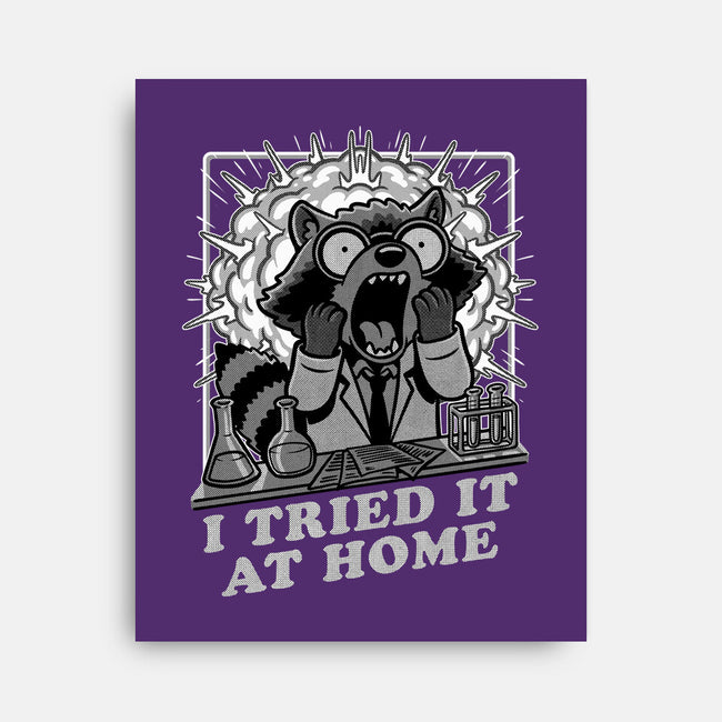 Raccoon Science Experiment At Home-None-Stretched-Canvas-Studio Mootant