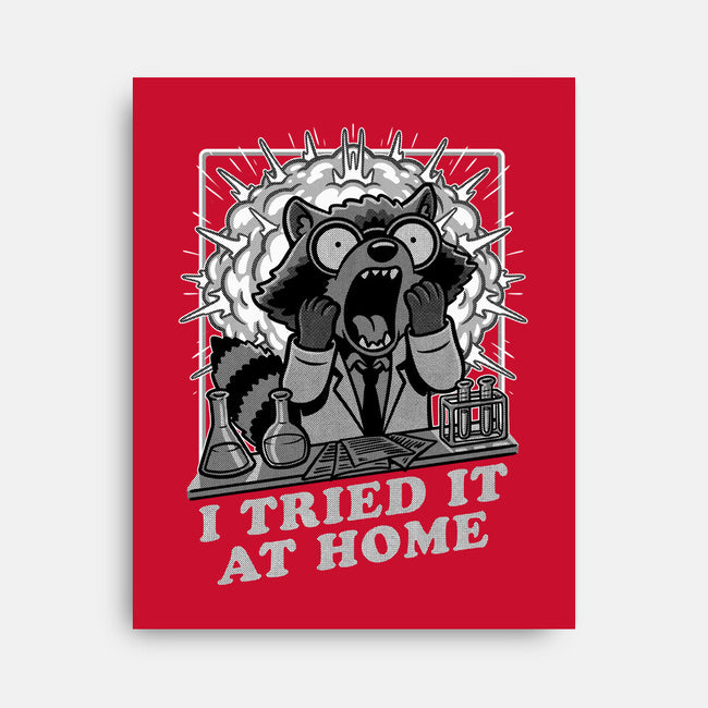 Raccoon Science Experiment At Home-None-Stretched-Canvas-Studio Mootant