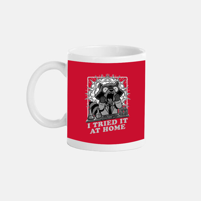 Raccoon Science Experiment At Home-None-Mug-Drinkware-Studio Mootant