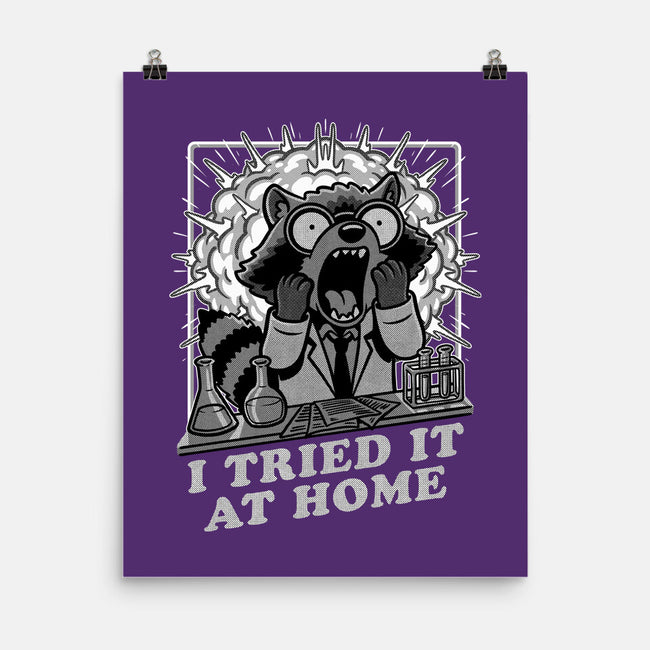 Raccoon Science Experiment At Home-None-Matte-Poster-Studio Mootant