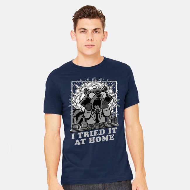 Raccoon Science Experiment At Home-Mens-Heavyweight-Tee-Studio Mootant