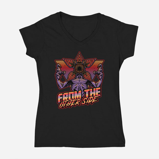 Dimensional Monster Vaporwave-Womens-V-Neck-Tee-Studio Mootant