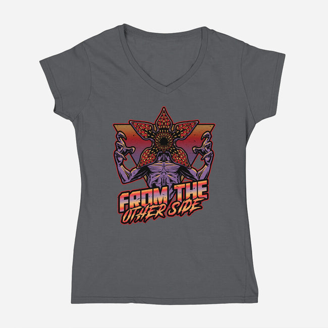 Dimensional Monster Vaporwave-Womens-V-Neck-Tee-Studio Mootant