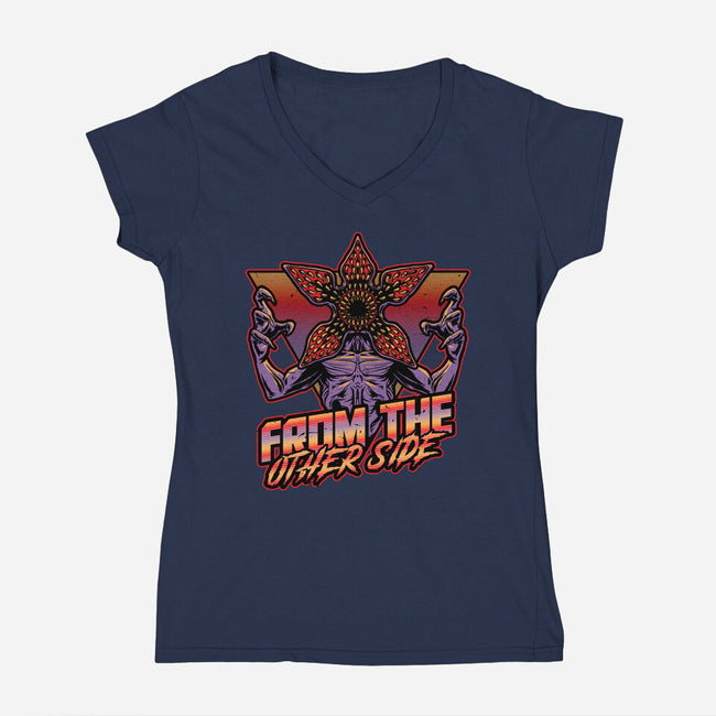 Dimensional Monster Vaporwave-Womens-V-Neck-Tee-Studio Mootant