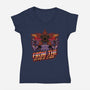 Dimensional Monster Vaporwave-Womens-V-Neck-Tee-Studio Mootant