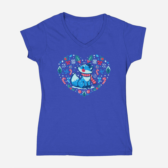 Heart Of Winter-Womens-V-Neck-Tee-TechraNova