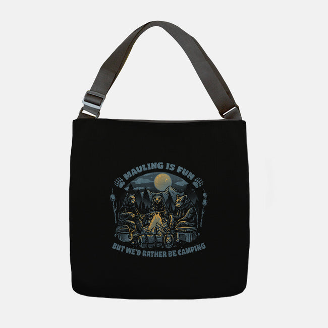 Bears Would Rather Be Camping-None-Adjustable Tote-Bag-glitchygorilla