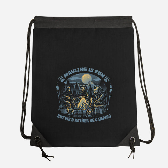 Bears Would Rather Be Camping-None-Drawstring-Bag-glitchygorilla