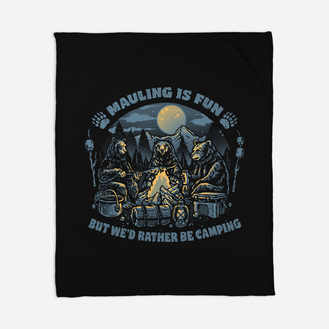 Bears Would Rather Be Camping-None-Fleece-Blanket-glitchygorilla