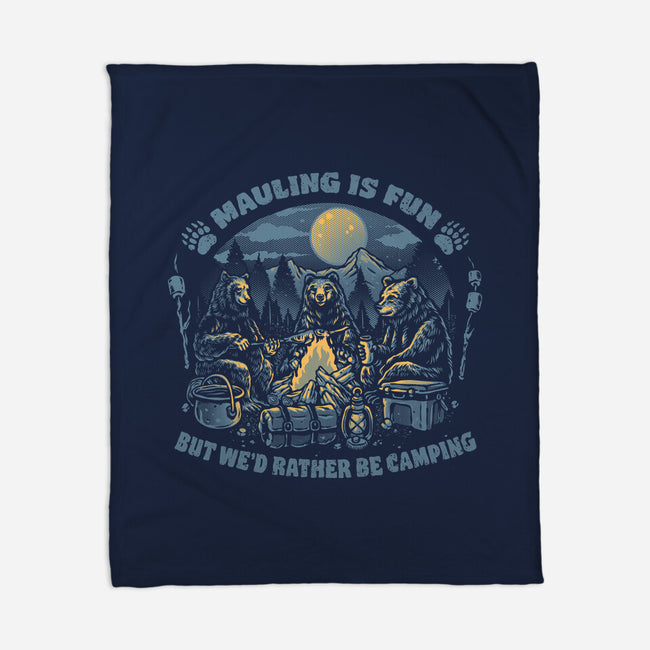Bears Would Rather Be Camping-None-Fleece-Blanket-glitchygorilla