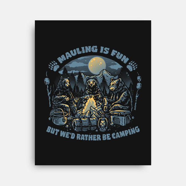 Bears Would Rather Be Camping-None-Stretched-Canvas-glitchygorilla