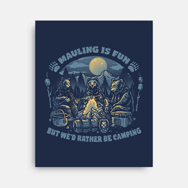 Bears Would Rather Be Camping-None-Stretched-Canvas-glitchygorilla