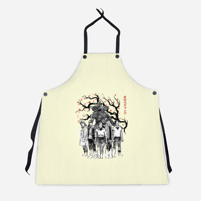 Hawkins Club Sumi-E-Unisex-Kitchen-Apron-Astrobot Invention