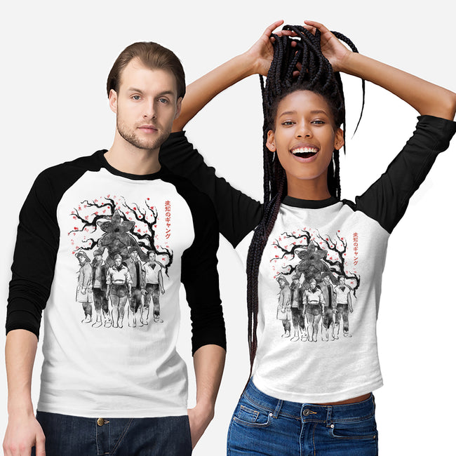 Hawkins Club Sumi-E-Unisex-Baseball-Tee-Astrobot Invention