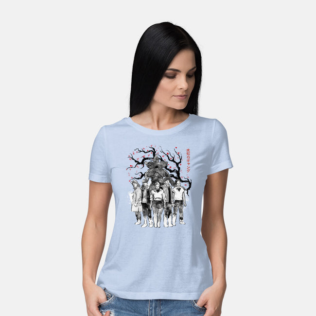 Hawkins Club Sumi-E-Womens-Basic-Tee-Astrobot Invention