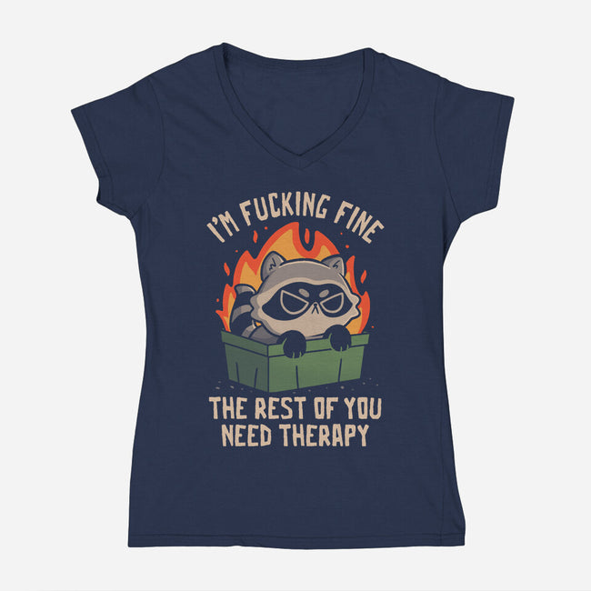 The Rest Of You Need Therapy-Womens-V-Neck-Tee-koalastudio