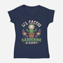 Lil Cactus Gardening Academy-Womens-V-Neck-Tee-LAGELANTEE