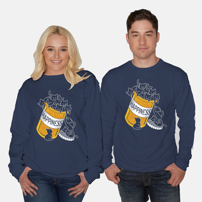 Cats Are My Happiness Medicine-Unisex-Crew Neck-Sweatshirt-tobefonseca