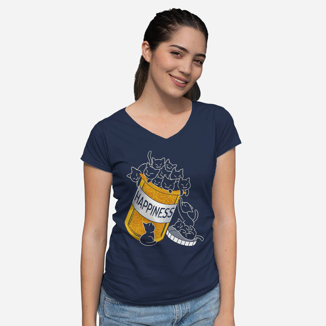Cats Are My Happiness Medicine-Womens-V-Neck-Tee-tobefonseca