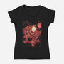 Blood Spider-Womens-V-Neck-Tee-Green Devil