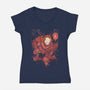 Blood Spider-Womens-V-Neck-Tee-Green Devil