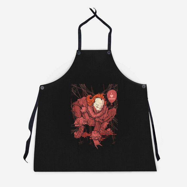 Blood Spider-Unisex-Kitchen-Apron-Green Devil