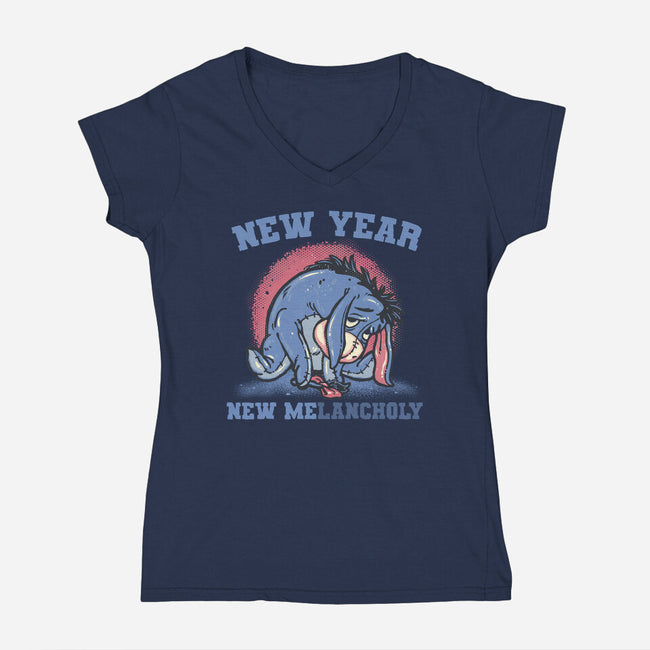 New Year New Melancholy-Womens-V-Neck-Tee-glitchygorilla