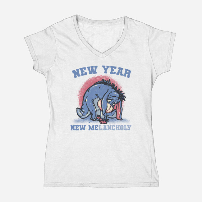 New Year New Melancholy-Womens-V-Neck-Tee-glitchygorilla