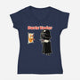 Darts Vader-Womens-V-Neck-Tee-imisko