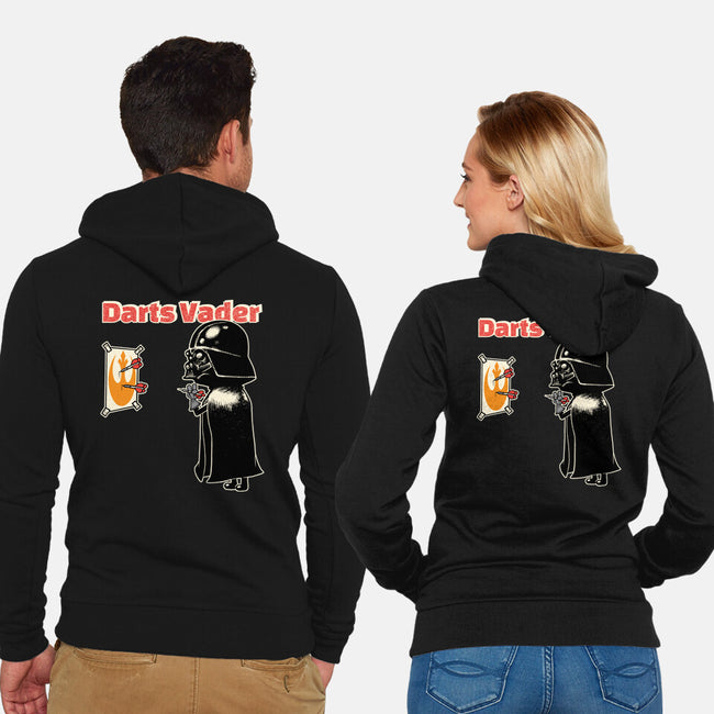 Darts Vader-Unisex-Zip-Up-Sweatshirt-imisko