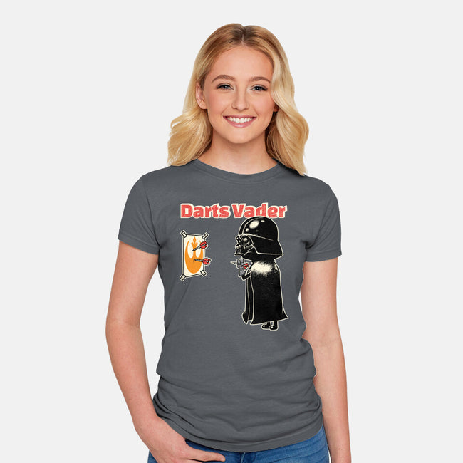 Darts Vader-Womens-Fitted-Tee-imisko