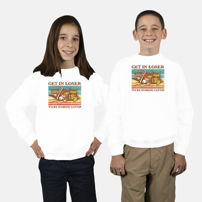 We're Scoring Catnip-Youth-Crew Neck-Sweatshirt-kg07