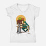 Ogres Gazing At The Moon-Womens-V-Neck-Tee-jasesa