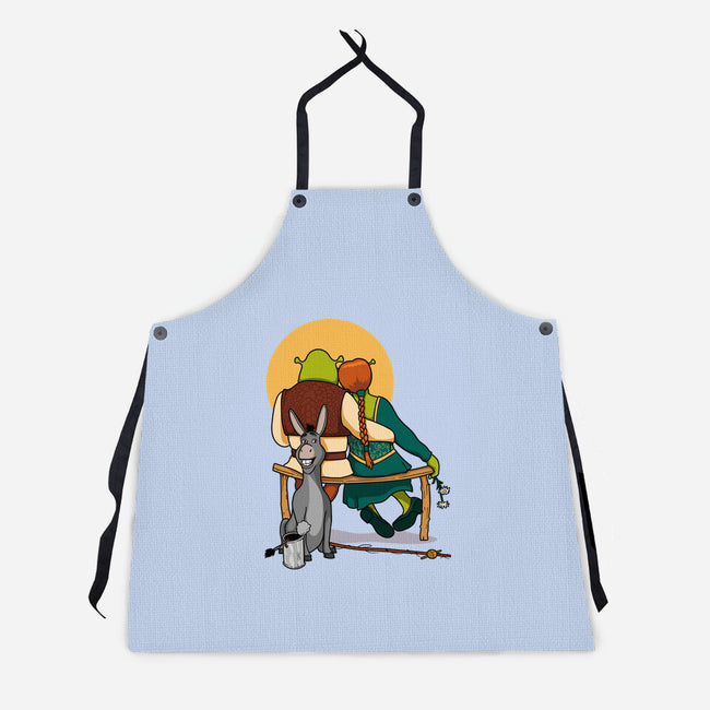 Ogres Gazing At The Moon-Unisex-Kitchen-Apron-jasesa