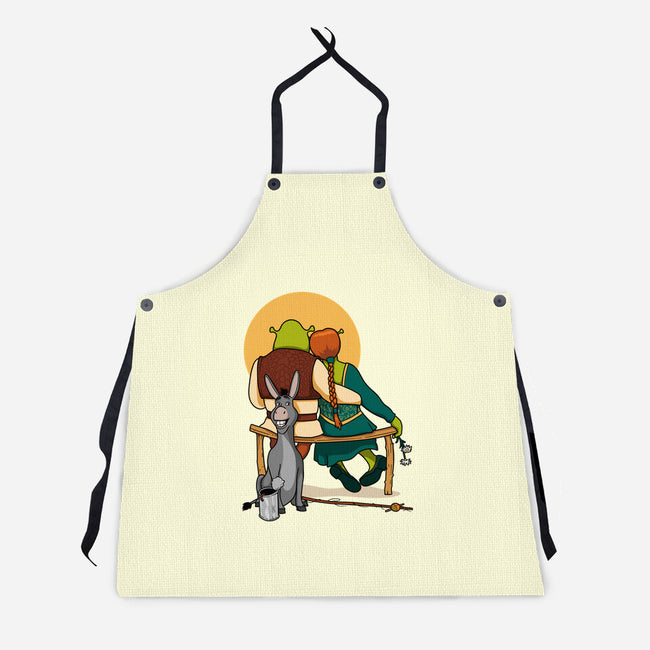 Ogres Gazing At The Moon-Unisex-Kitchen-Apron-jasesa