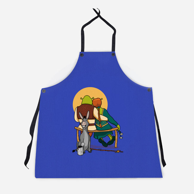 Ogres Gazing At The Moon-Unisex-Kitchen-Apron-jasesa