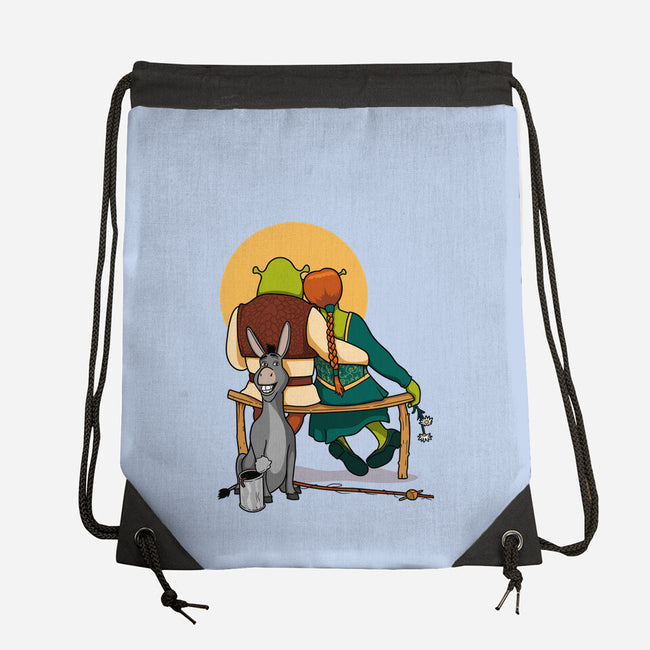 Ogres Gazing At The Moon-None-Drawstring-Bag-jasesa