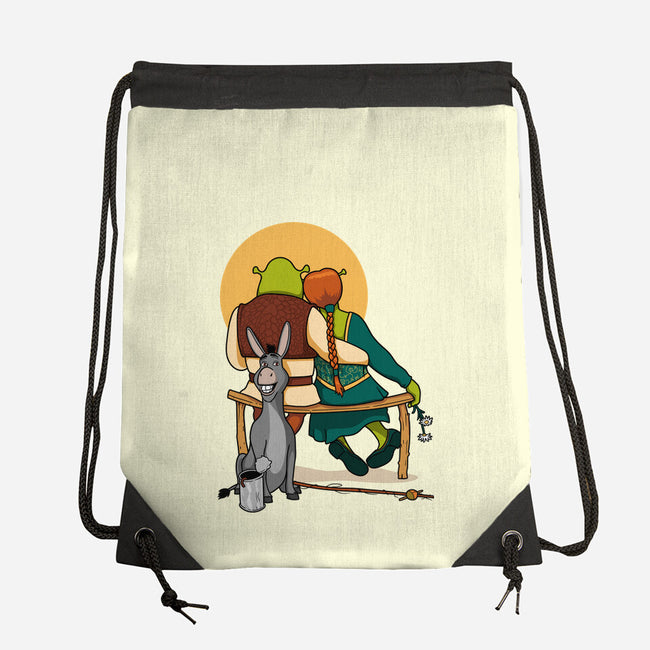 Ogres Gazing At The Moon-None-Drawstring-Bag-jasesa